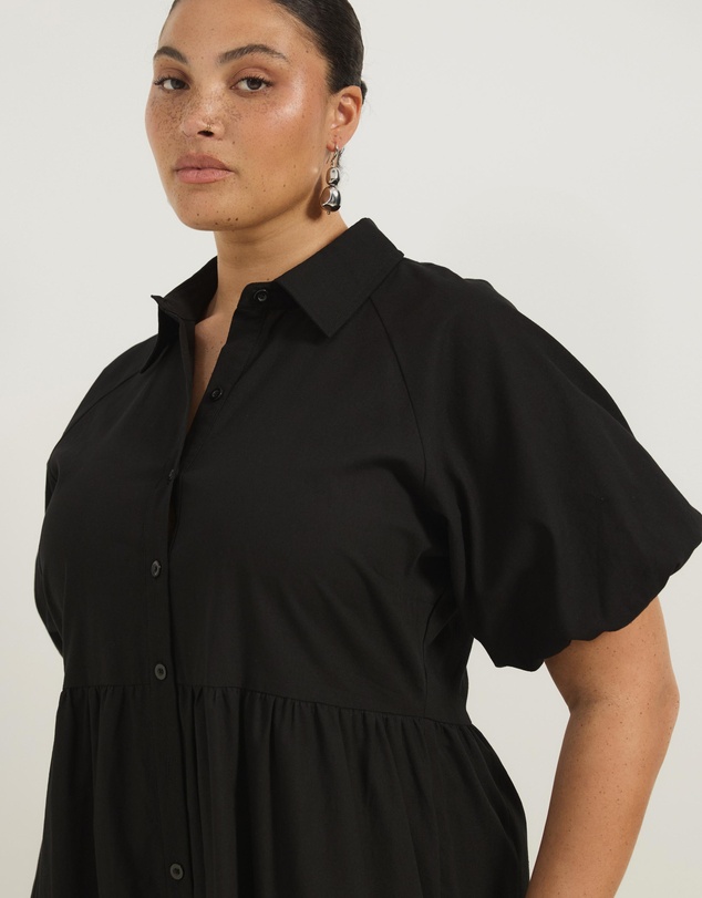 Atmos&Here Curvy - Alexis Tiered Button Through Midi Dress