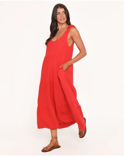 Petal & Pup - Marcy Midi Dress - Red