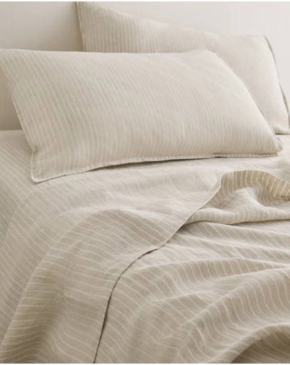 Country Road - Skye Linen Queen Flat Sheet