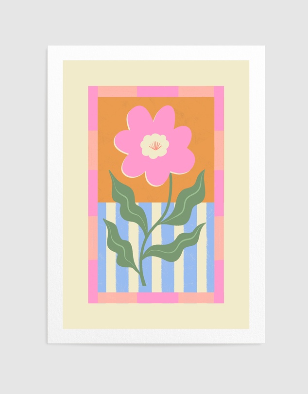 Olive et Oriel - Pink Abstract Flower by Melissa Donne Art Print