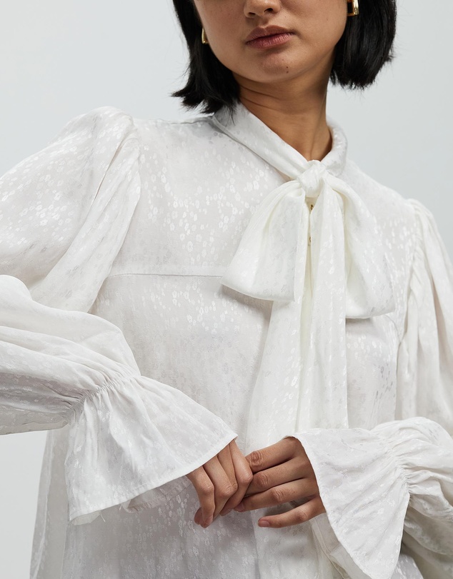 Asilio - Pussy Bow Spotted Jacquard Blouse