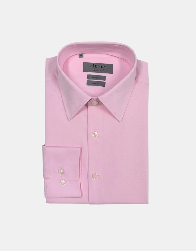 Henry Bucks - HENRY SARTORIAL Bamboo Easy Care Shirt PINK