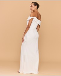 CATHERINE FERRARO - Sapphire Off Shoulder Gown