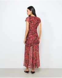AERE - Polina Mesh Midi Dress