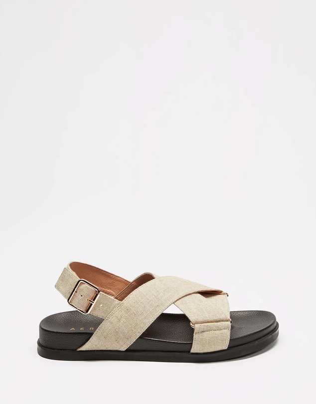 AERE - Linen Crossover Sandals