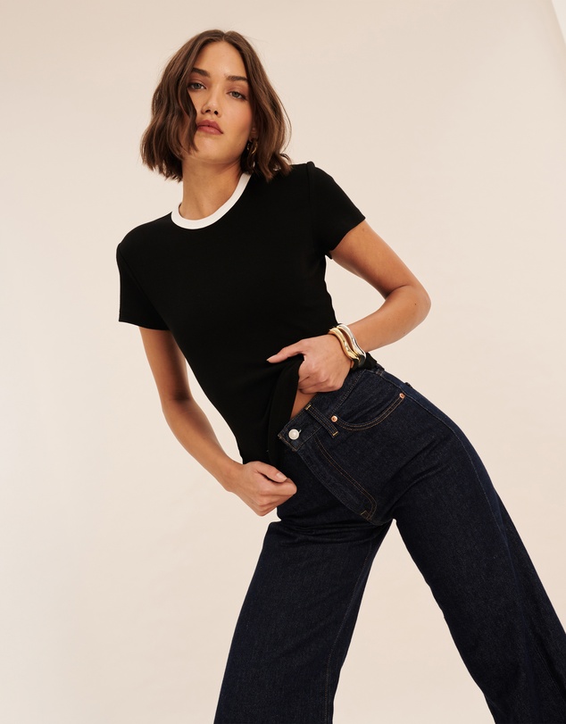 AERE - Ivy Contrast Bind T-Shirt
