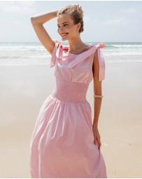 Petal & Pup - Leticia Midi Dress - Pink Polka Dot