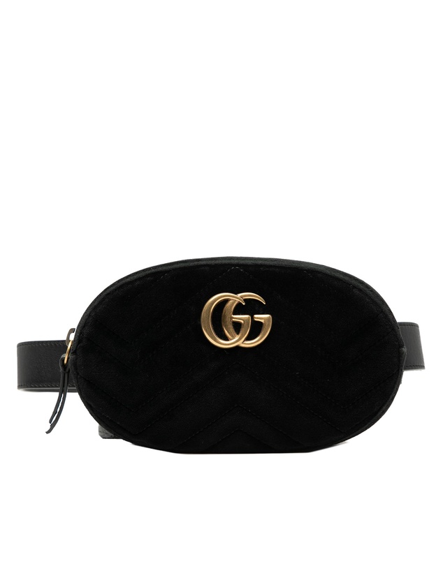 Pre-Loved by Azura Reborn - Pre-Loved GG Marmont Matelasse Velvet Belt Bag