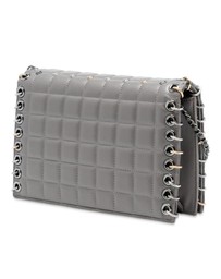 Pre-Loved by Azura Reborn - Pre-Loved Small Lambskin Chocolate Bar CC Piercing Studded Chain Flap