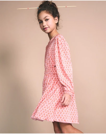 NONO - Mamai Long Sleeve Pleated Dress - Kids-Teens