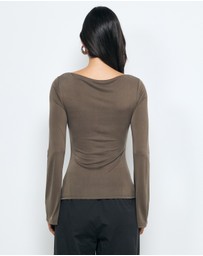 AERE - Marina Cupro Flared Sleeve Top