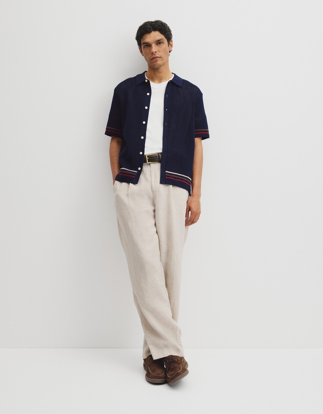 Country Road - Relaxed Fit Australian Cotton Stripe Knit Shirt