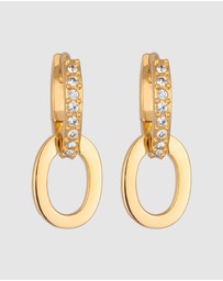 Elli Jewelry - Earrings Hoops Crystal Circle 925 Sterling Silver Gold-Plated
