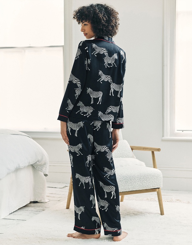 Chelsea Peers - Satin Zebra Print Long Pyjama Set