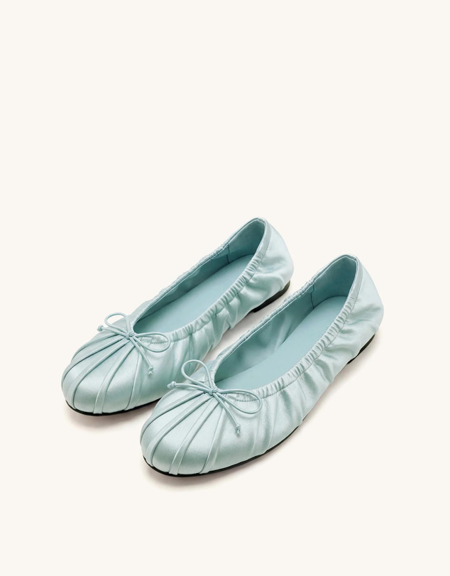 JW PEI - Solenne Ruched Drawstring Satin Ballet Flats