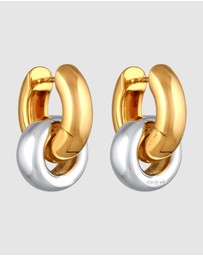 Elli Jewelry - Earrings Chunky Hoops 925 Sterling Silver Bicolor