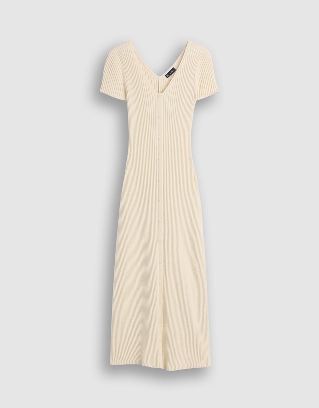 GAP - Short Sleeve Button Front Sweater Maxi Dress