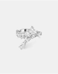 Swarovski - Matrix ring, Mixed cuts, White, Rhodium plated