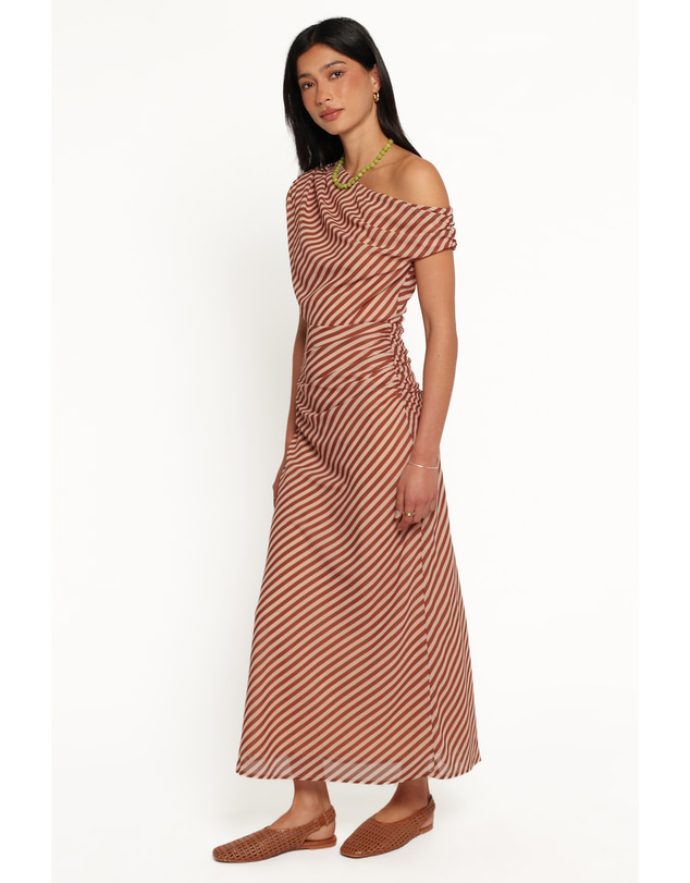 Petal & Pup - Jovita Midi Dress - Brown Stripe