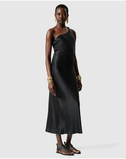& Other Stories - One-Shoulder Satin Midi Dress