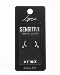Lovisa - Surgical Steel Cubic Zirconia Marquise Flat Back Earrings