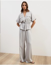 Atmos&Here - Viola Wide Leg Tie Detail Pants