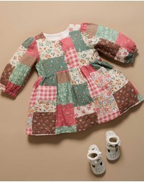 Purebaby - Patchwork Dress -Kids-Babies