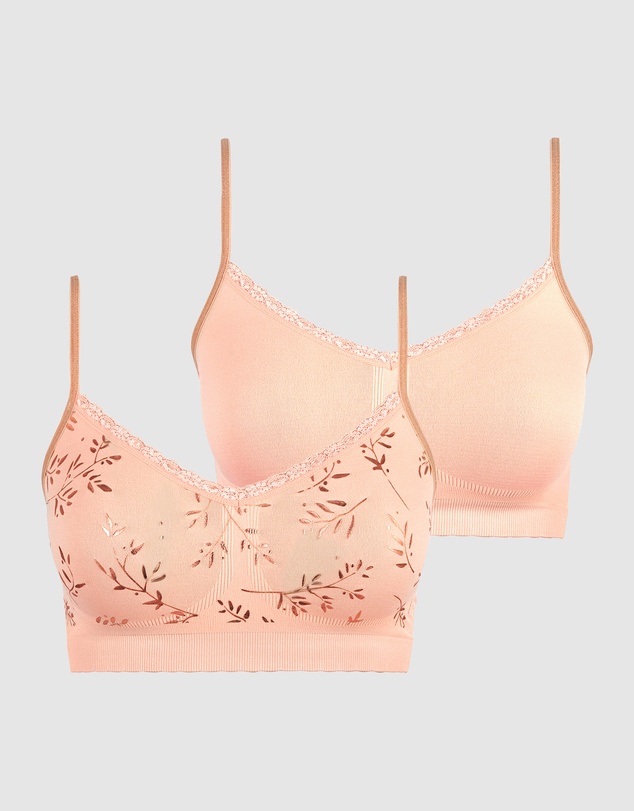 Billet Doux - Zen Anniversaire Crop Top Style Wirefree Bralette - 2 Pack