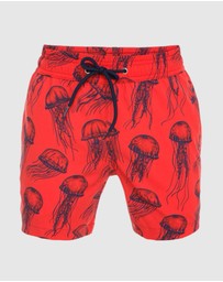 Tolu Australia - Boys Red Swim Shorts With Jellyfish