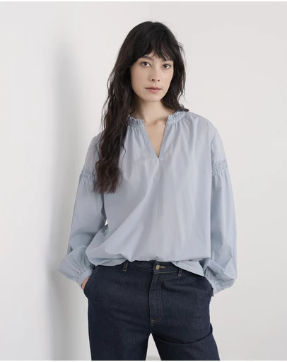 Seasalt - Seasalt Cornwall Blue Gwel Long Sleeve Top