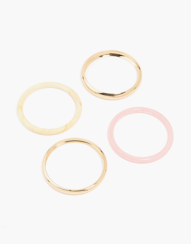 Lovisa - Acrylic & Gold Bangles 4-Pack