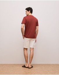 Trenery - Cotton Jersey Crew T-shirt in Deep Red