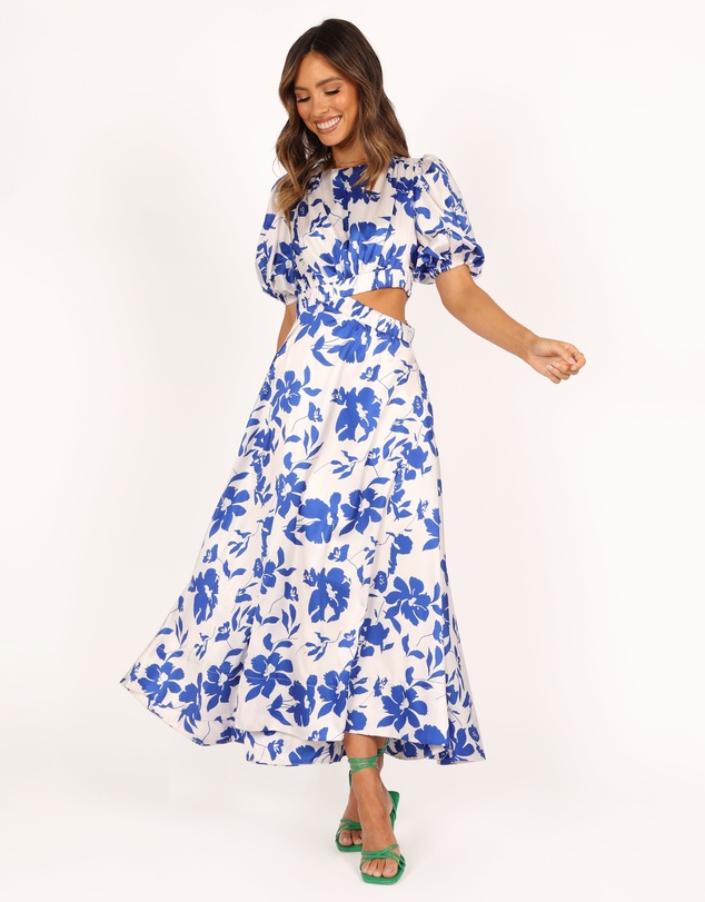 Petal & Pup - Aminah Puff Sleeve Dress - Blue Floral