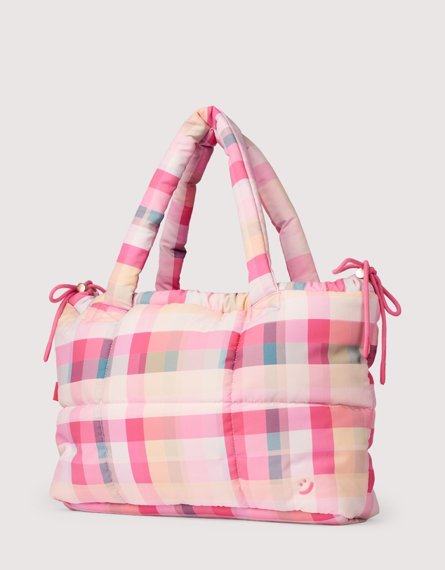 The Somewhere Co - Pink Plaid Marshmallow Midi Tote