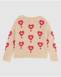 Bebe by Minihaha - Girls Hearts Jumper 3-7 Yrs