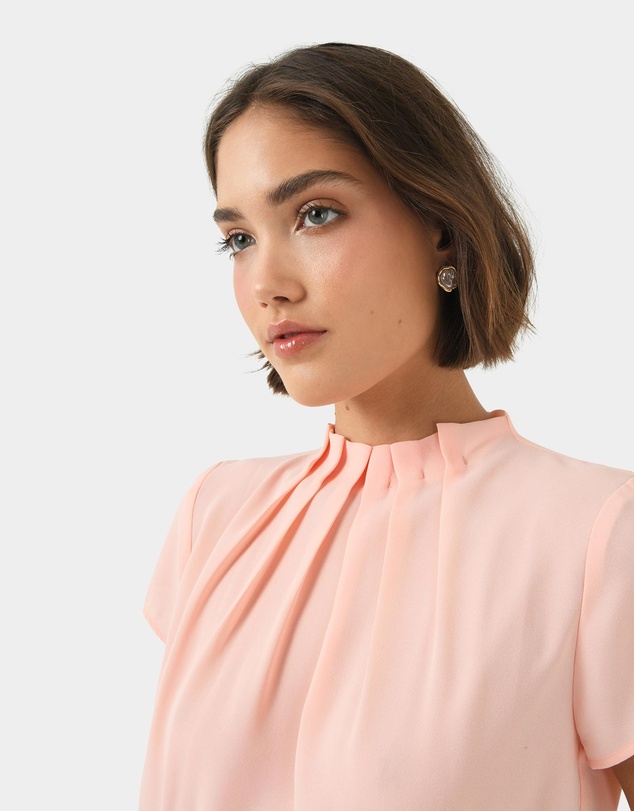 Forcast - Olivia Pleated High Neck Top