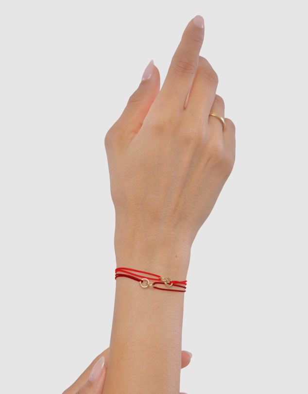 Elli Jewelry - Bracelet Set Women Circle Infinity Red and Burgundy 925 Sterling Silver Gold Plated