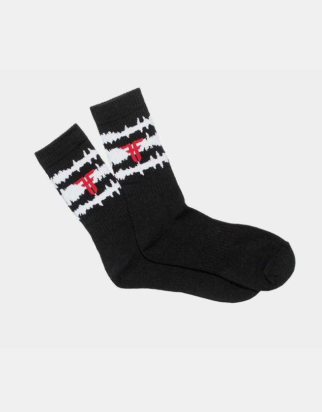 Fallen Footwear - Fallen Footwear Static Padded Heel and Toe Sock - Black / White