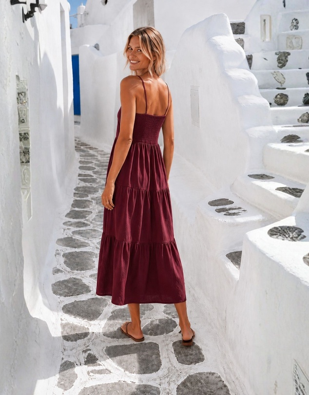 Esther & Co - Sonya Dress - Bordeaux