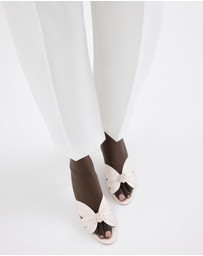 M.N.G - Leather Sandals with Flower Heels