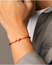 Nialaya Jewellery - Red String Bracelet With Gold