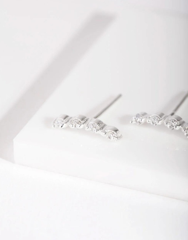 Lovisa - Sterling Silver Diamante Crawler Earrings