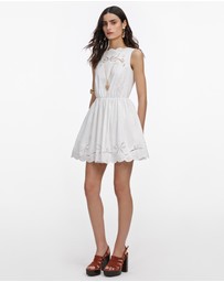Self Portrait - Cotton Embroidered Mini Dress
