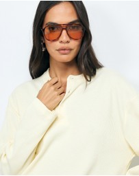 AERE - Oversized Cotton Henley Tee