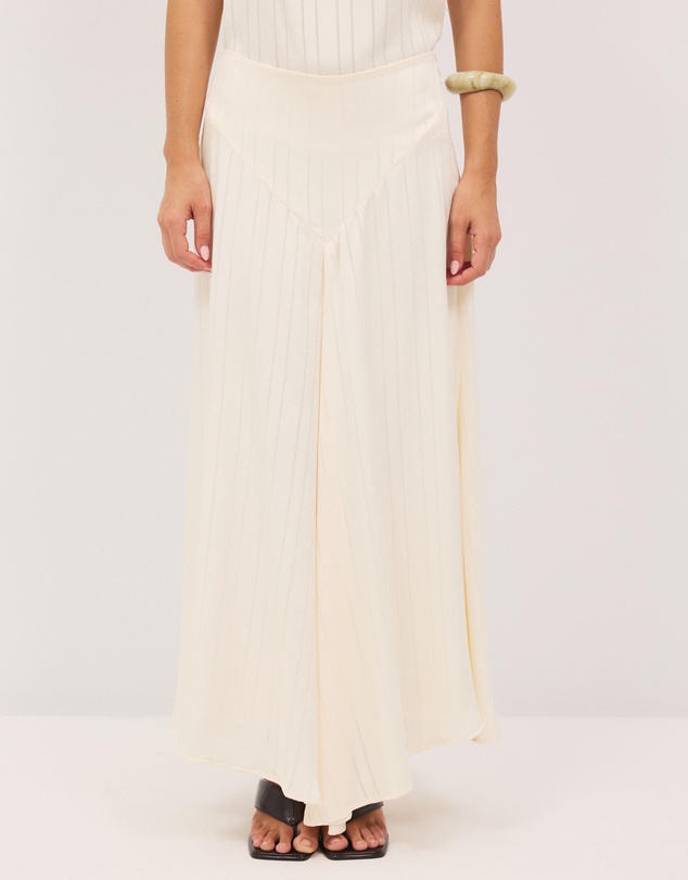 Calli - Sayer Satin Panelled Midi Skirt