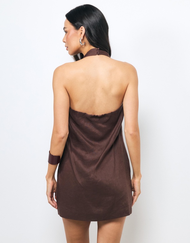 AERE - Dulcinea Halter Wrap Mini Dress