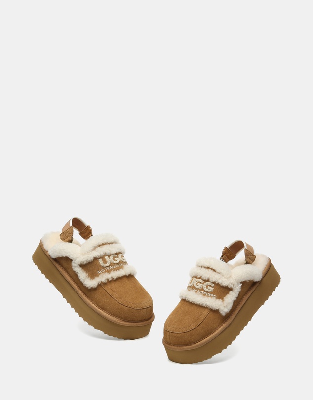 EVERAU - Australian Shepherd Ugg Rilee Platform Cow Suede Upper House Shoes