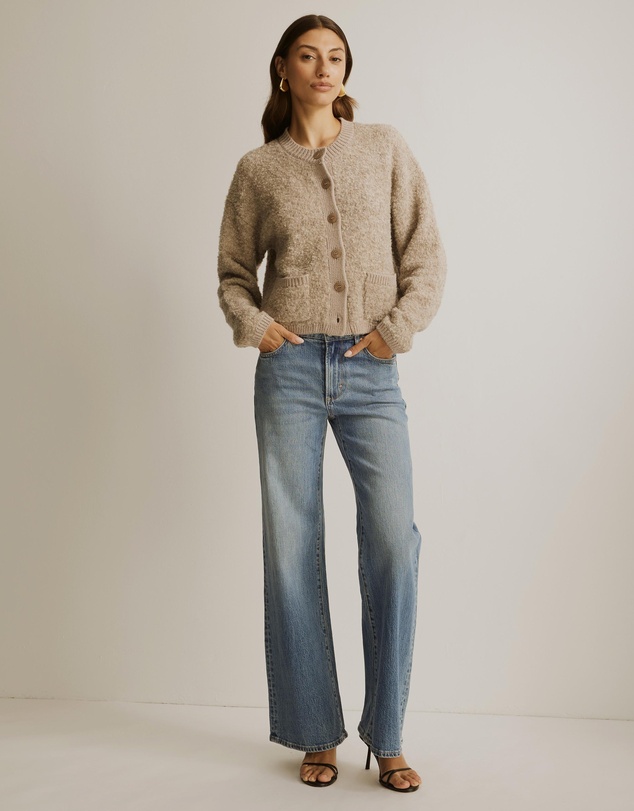 Atmos&Here - Boucle Cosy Crew Knit Cardigan