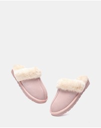 EVERAU - EverAU Ugg Muffin Slipper Suede Cow Suede Upper House Shoes