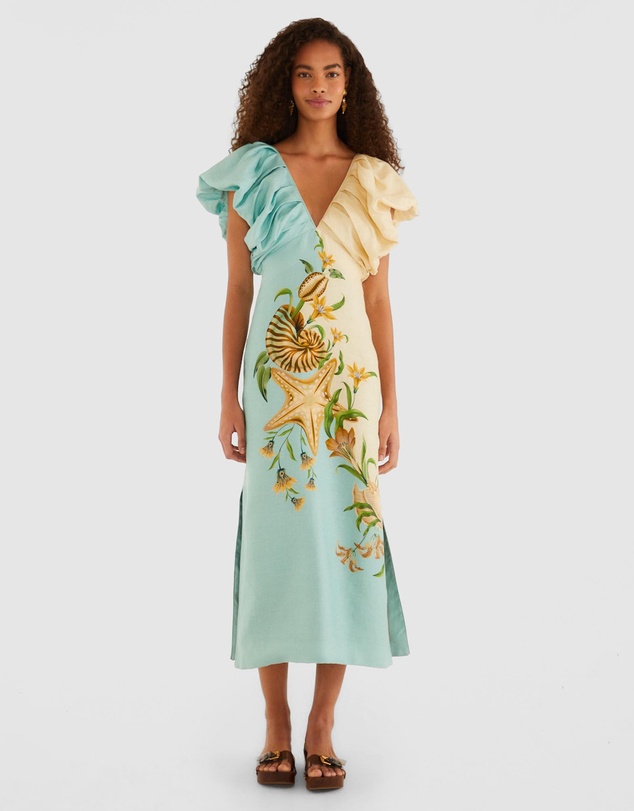 Farm Rio - Marine Garden Midi Dress